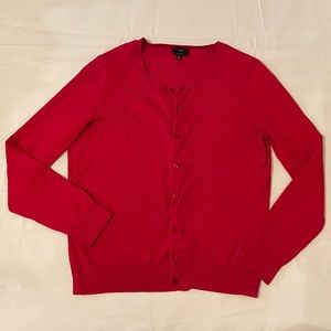 Talbots True Red Like New Pima Cotton Cardigan MP